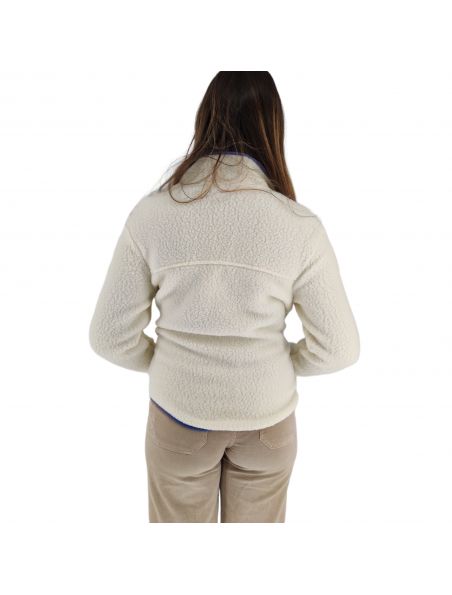 MOROP22795NAT Frau Retro Pile Fleece Pullover Natural - Fabbrica Ski Sises Biella