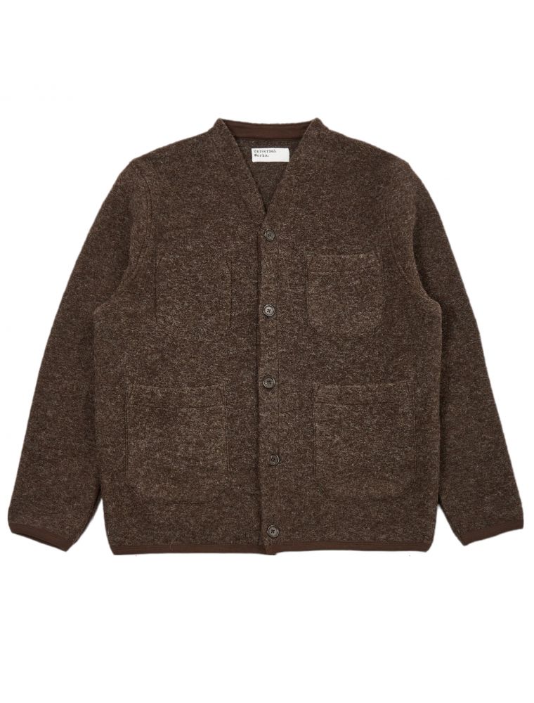 Maglia Cardigan Wool Fleece Uomo Brown