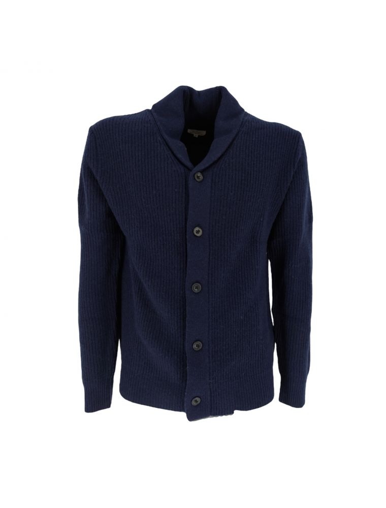 Maglia Cashmere Rib Uomo Navy