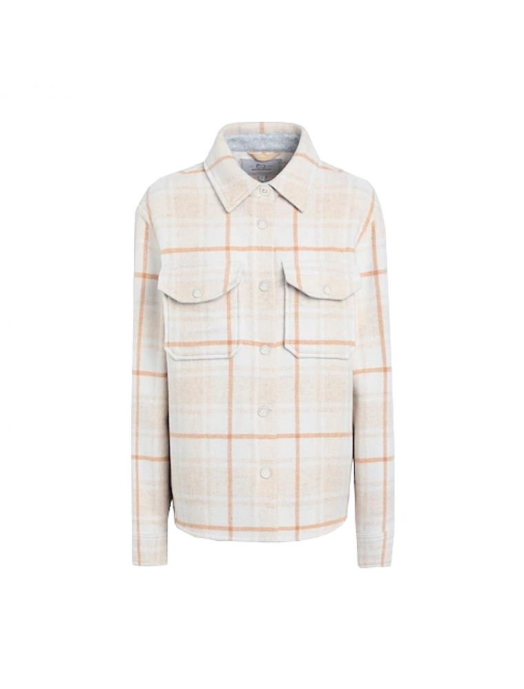 Giacca Soft Wool Overshirt Donna Gold Check