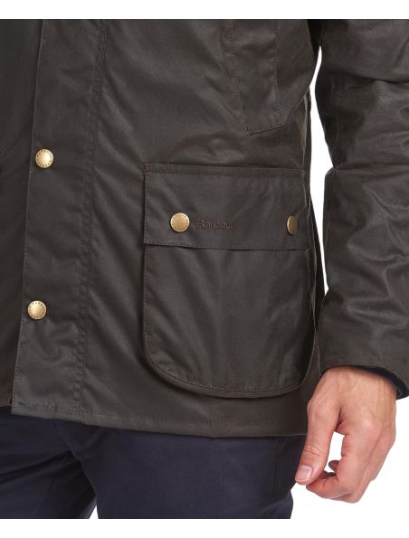 BARBMWX0339MWXOL71 Men's Ashby Wax Jacket Olive Green - Fabbrica Ski Sises Biella