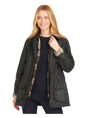 BARBLWX0667LWXSG91 Women's Beadnell Wax Jacket Sege - Fabbrica Ski Sises Biella