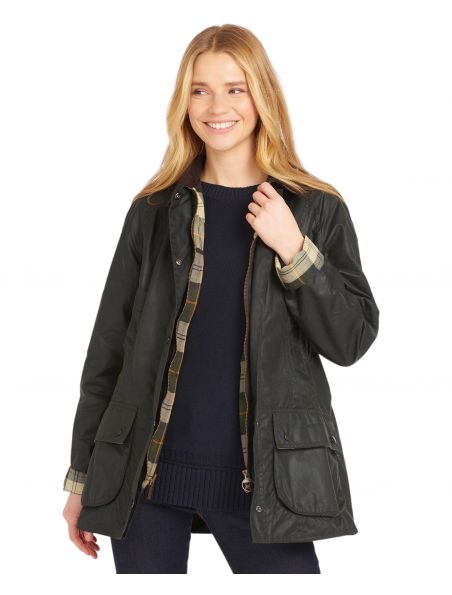 BARBLWX0667LWXSG91 Women's Beadnell Wax Jacket Sege - Fabbrica Ski Sises Biella