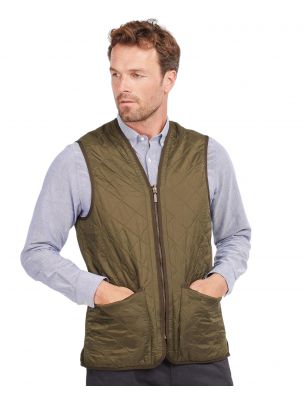 BARBMLI0002MLIOL91 Chaleco Polarquilt Waistcoat Zip-In Liner Hombre Olive - Fabbrica Ski Sises Biella