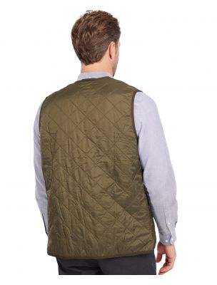 BARBMLI0002MLIOL91 Mann Polarquilt Waistcoat Zip-In Liner Weste Olive - Fabbrica Ski Sises Biella
