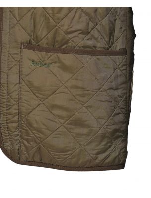 BARBMLI0002MLIOL91 Mann Polarquilt Waistcoat Zip-In Liner Weste Olive - Fabbrica Ski Sises Biella