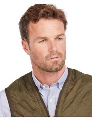 BARBMLI0002MLIOL91 Mann Polarquilt Waistcoat Zip-In Liner Weste Olive - Fabbrica Ski Sises Biella