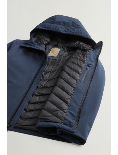 WOOLCFWOOU10473989 Men's Pacific Softshell Jacket Melton Blue - Fabbrica Ski Sises Biella