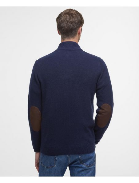 BARBMKN0731MKNNY91 Mann Patch Zip Pullover Navy - Fabbrica Ski Sises Biella