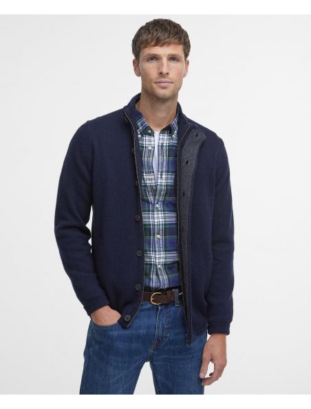 BARBMKN0731MKNNY91 Mann Patch Zip Pullover Navy - Fabbrica Ski Sises Biella