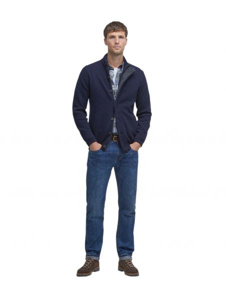 BARBMKN0731MKNNY91 Mann Patch Zip Pullover Navy - Fabbrica Ski Sises Biella