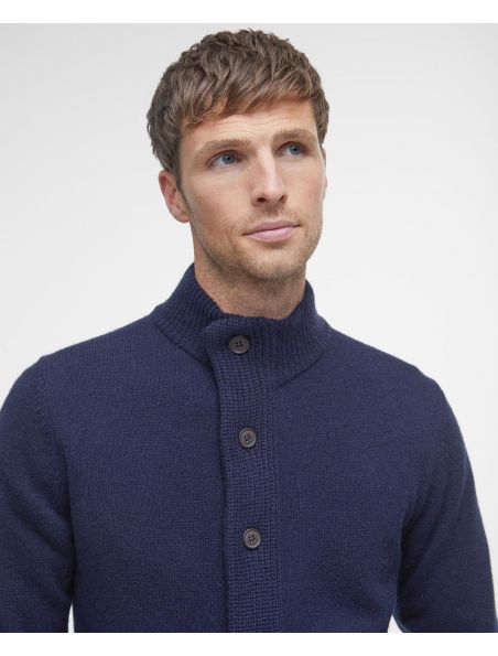 BARBMKN0731MKNNY91 Mann Patch Zip Pullover Navy - Fabbrica Ski Sises Biella