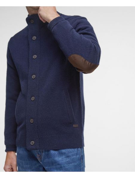 BARBMKN0731MKNNY91 Mann Patch Zip Pullover Navy - Fabbrica Ski Sises Biella
